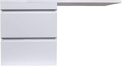 Style Line Тумба с раковиной Даллас 120 Люкс L, белая PLUS подвесная – фотография-4